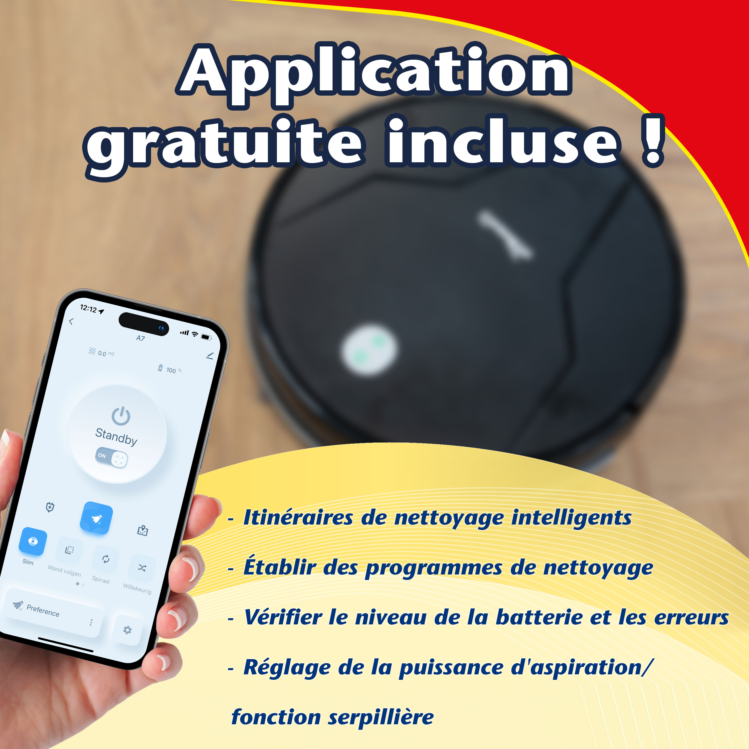 Aspirateur Robot - avec Fonction Serpillière