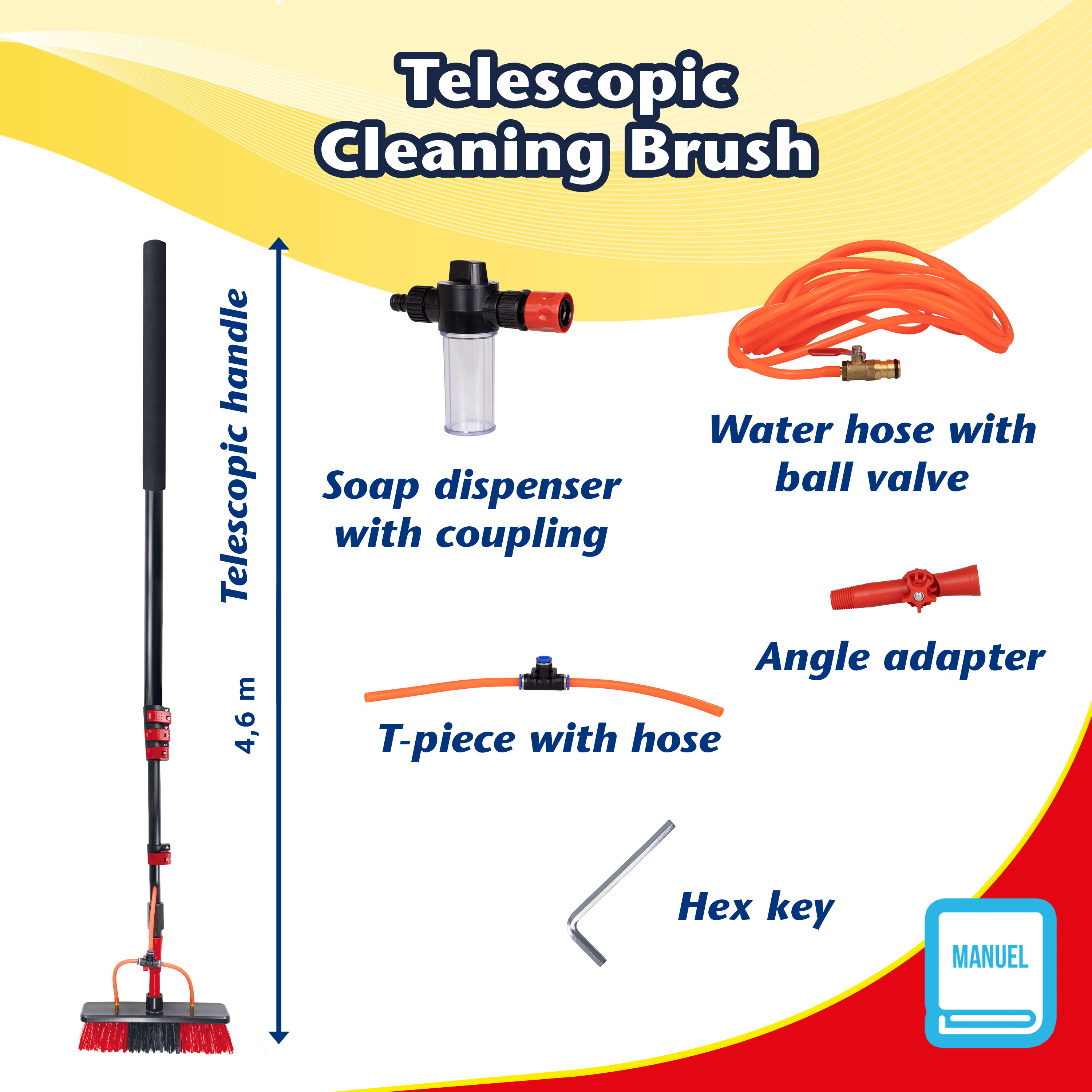 Telescopic Cleaning Brush - 4.6 meters
