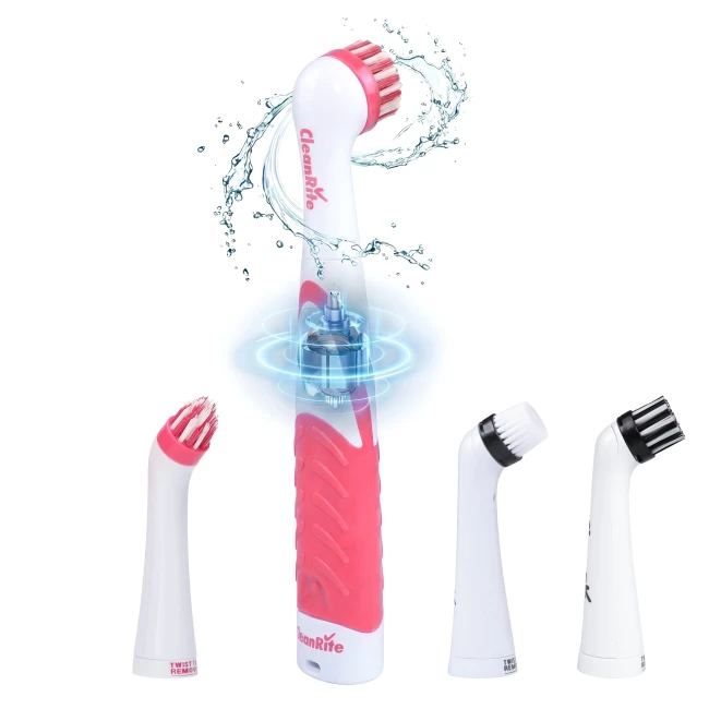 Multi Scrubber - Bundle Deal with Brush Heads - Pink